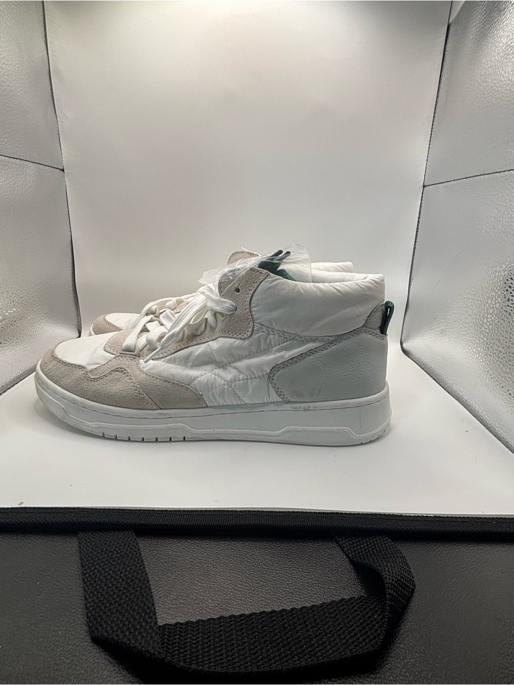 Steve Madden White & Light Gray High-Top Sneakers